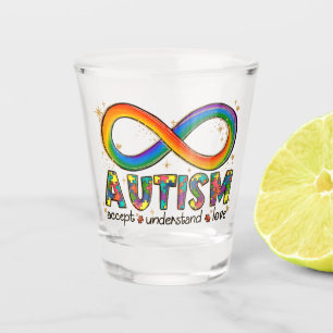 Akzeptanz, Liebe, Verständnis von Autismus Schnapsglas
