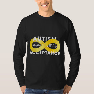 Akzeptanz von Autismus mit Gold Unendlichkeit T-Shirt