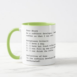 Akzeptanzkriterien für Agile Benutzergeschichte T Tasse