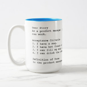 Akzeptanzkriterien für Agile Benutzergeschichte Ta Zweifarbige Tasse