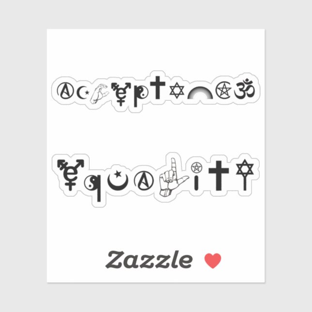 Akzeptanzzeichen 2 aufkleber (Blatt)