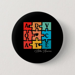 Akzeptiere Anpasse Anwalt Puzzleteil Retro Autismu Button