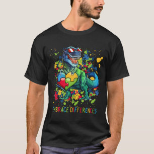 Akzeptiere Unterschiede Autismus Dinosaurier T-Rex T-Shirt
