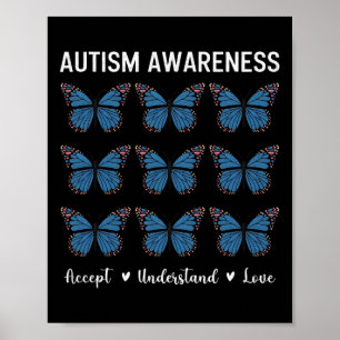 Akzeptiere Verstehe Liebe Autismus-Bewusstsein Sch Poster