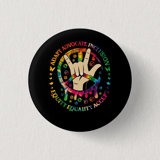 Akzeptieren Adapt Advocate Inklusion Equity Equali Button (Vorderseite)