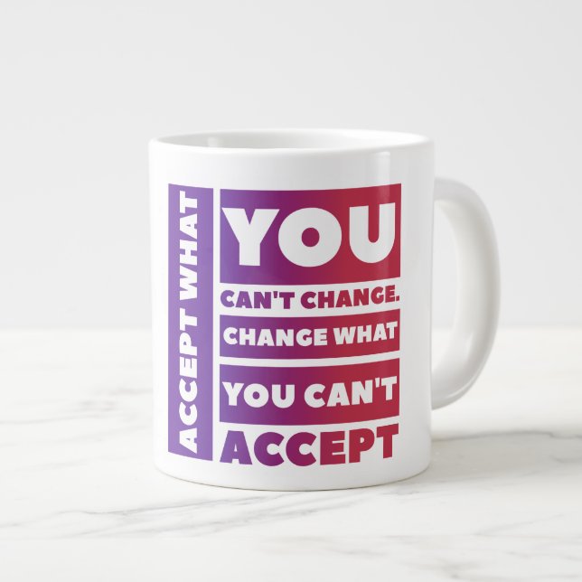 Akzeptieren - Jumbo-Tasse als Geschenk (Vorderseite Rechts)