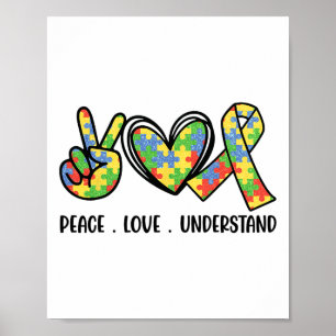 Akzeptieren Liebe verstehen Autismus Bewusstsein M Poster