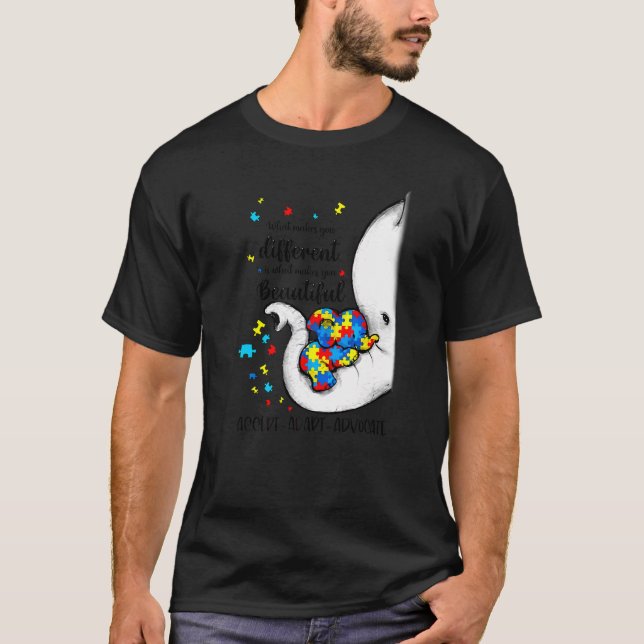 Akzeptieren Sie Advocate Autismus Awareness Elepha T-Shirt (Vorderseite)