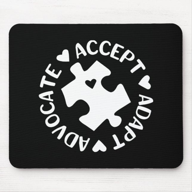 Akzeptieren Sie Advocate Puzzle Piece Autismus Awa Mousepad (Vorne)