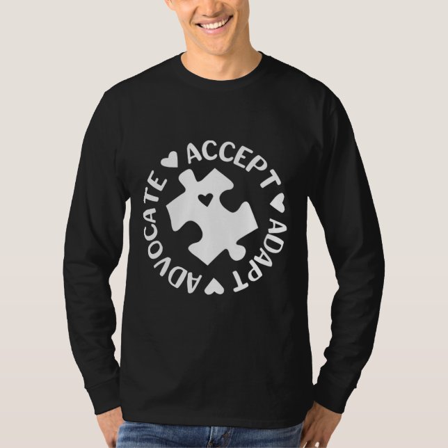 Akzeptieren Sie das Bewusstsein für Autismus T-Shirt (Vorderseite)