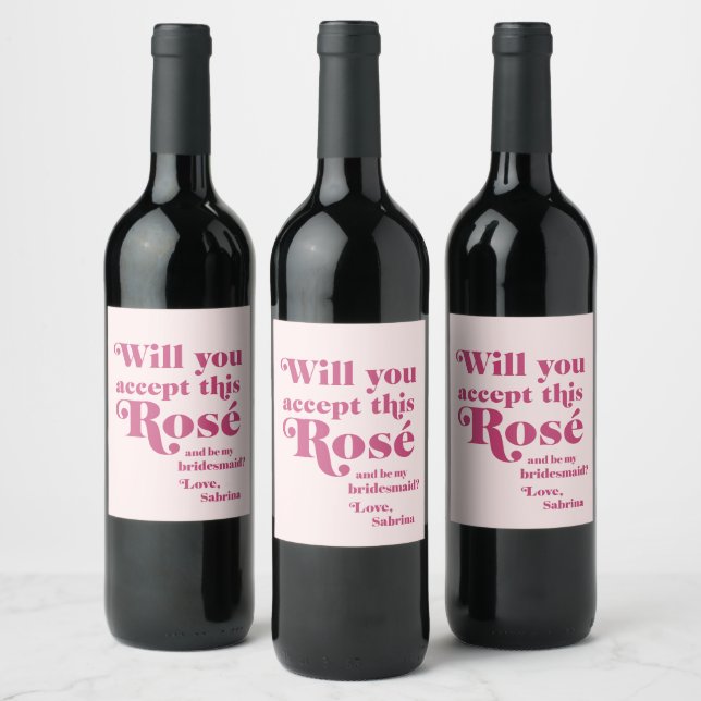 Akzeptieren Sie diesen Vorschlag für eine Rose für Weinetikett (Flaschen)