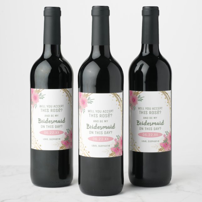 Akzeptieren Sie diesen Vorschlag von Rosé Bridesma Weinetikett (Flaschen)