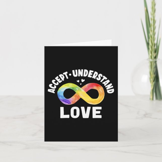 Akzeptieren Sie Liebe Autismus Bewusstsein ASD Inf Karte (Vorderseite)