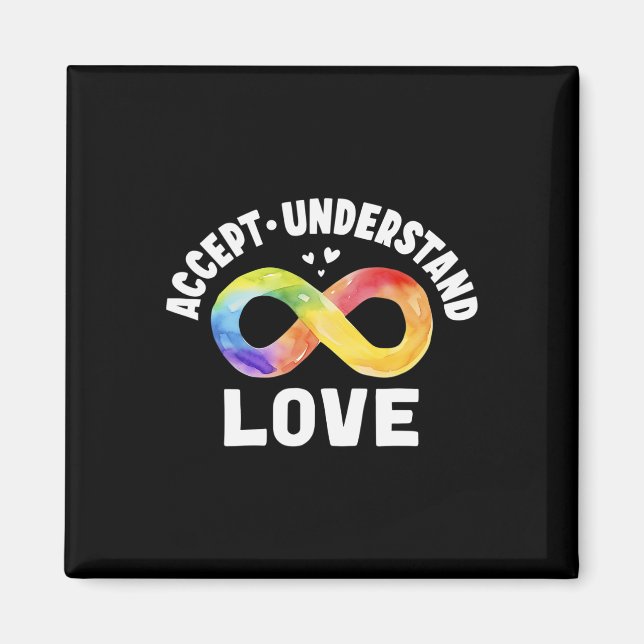 Akzeptieren Sie Liebe Autismus Bewusstsein ASD Inf Magnet (Vorne)