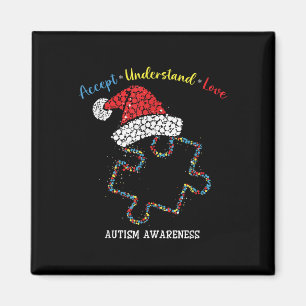 Akzeptieren Sie Liebe Autismus Bewusstsein Puzzle Magnet
