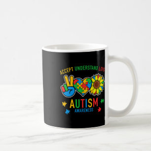 Akzeptieren Sie Liebe Autismus Bewusstsein Sonnenb Kaffeetasse