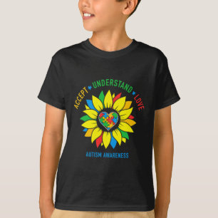 Akzeptieren Sie Liebe Autismus Bewusstsein Sonnenb T-Shirt