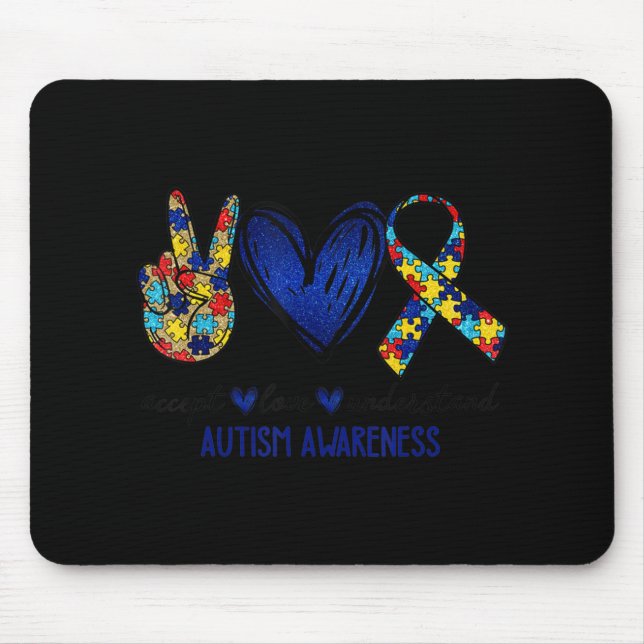 Akzeptieren Sie Liebe Autismus Bewusstsein T - Shi Mousepad (Vorne)