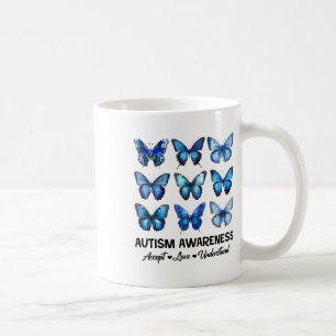 Akzeptieren Sie Liebe Autismus-Bewusstseinsbutterf Kaffeetasse
