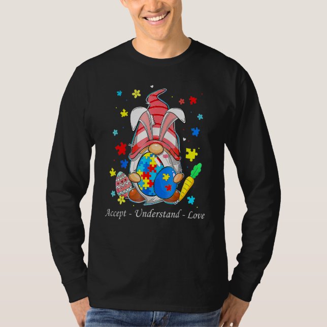 Akzeptieren Sie Liebe Gnome Autismus Bewusstsein O T-Shirt (Vorderseite)