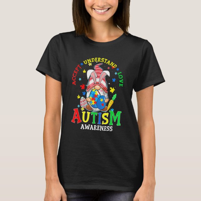 Akzeptieren Sie Liebe Gnome Autismus Bewusstsein O T-Shirt (Vorderseite)