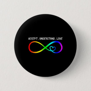 Akzeptieren Sie Liebe Herz-Unendlichkeit Autismus Button