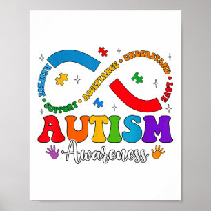 Akzeptieren Sie Liebe Herz-Unendlichkeit Autismus  Poster