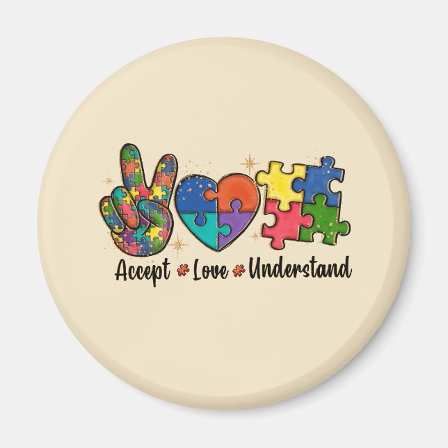 Akzeptierte Liebe - Bewusstsein für Autismus Magnet (Vorne)