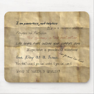 Al-anon Slogans motivierend Mousepad