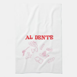 Al Dente Pink und Red Geschirrtuch