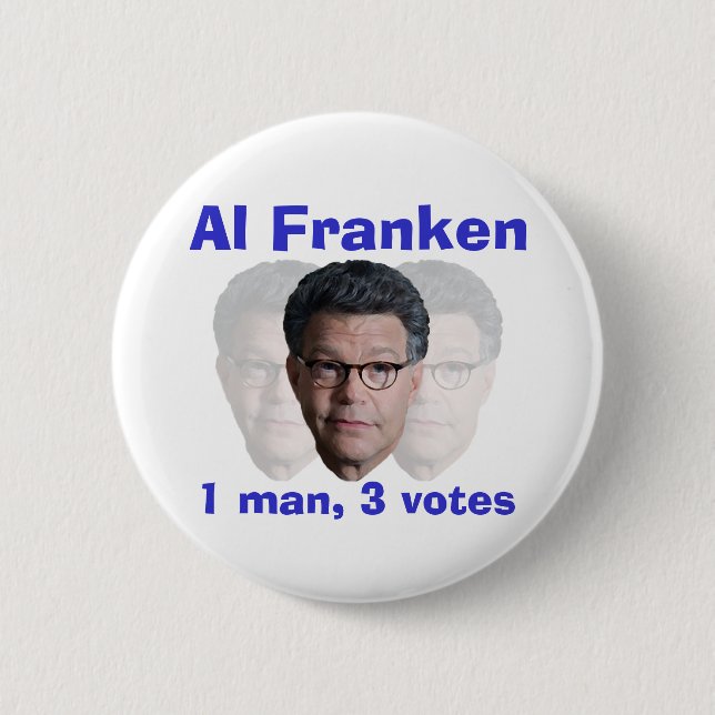 Al Franken: 1 Mann, 3 Stimmen Button (Vorderseite)