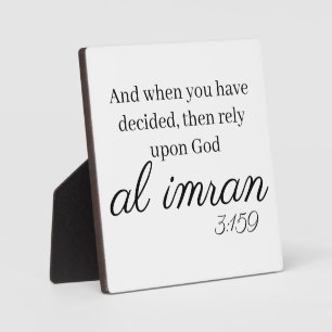 Al Imran 3:159 Quran Verse Sign Fotoplatte