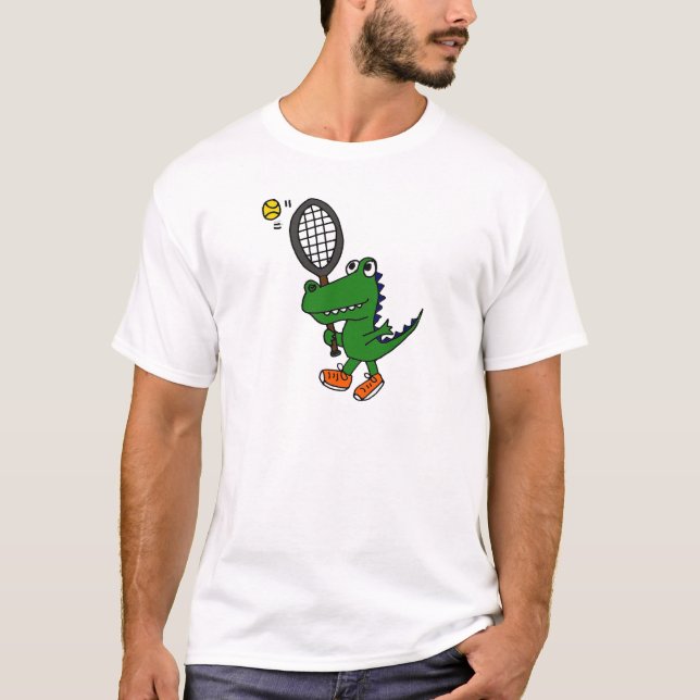 AL lustiger Alligator, der Tennis spielt T-Shirt (Vorderseite)