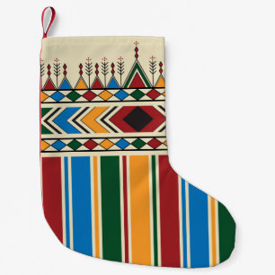 Al-Qatt Al-Asiri inspiriertes geometrisches Muster Kleiner Weihnachtsstrumpf