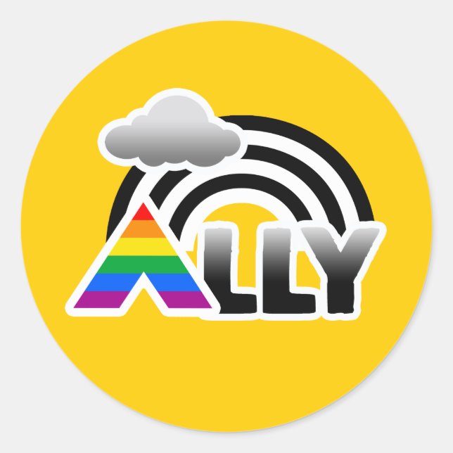 AL RAINBOW -.png Runder Aufkleber (Vorderseite)