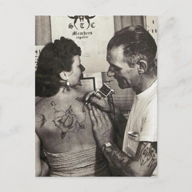 Al Shieferly tattoos Rose Postkarte (Vorderseite)