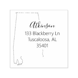 AL | Staat der Briefmarke Alabama Rücksendeadresse Permastempel
