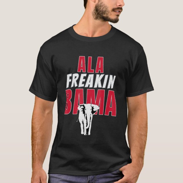 Ala Freakin Bama Elephant - Die Flut ist Crimson V T-Shirt (Vorderseite)