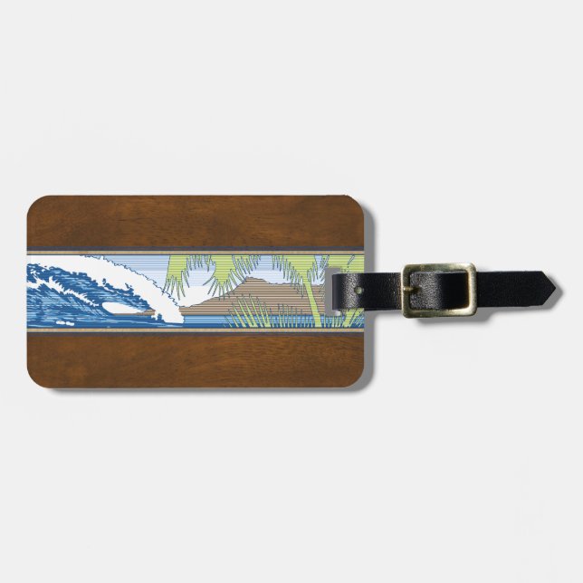 Ala Moana Diamant-Kopf-hawaiisches Gepäckanhänger (Vorderseite horizontal)
