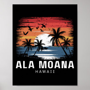 Ala Moana Strand Hawaii Surfen Surfer Poster