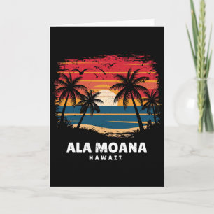 Ala Moana Strand Hawaii Surfer Palme Souvenir Karte