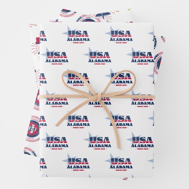 Alabama, 50 Staaten, Liberty Bell Geschenkpapier Set (Beispiel)