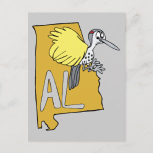 Alabama AL Carte et Yellowhammer Caricature de pic