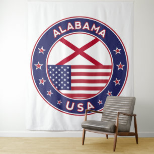 Alabama, Alabama T - Shirt, Alabama Poster, Leinwa Wandteppich