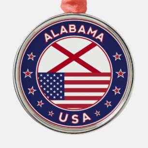 Alabama, Alabama t-shirt, Alabama sticker, Ornament Aus Metall