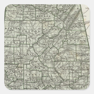 Alabama-Atlas-Karte Quadratischer Aufkleber