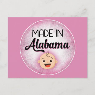 Alabama Baby Funny Pink New Girl Postcard Postkarte