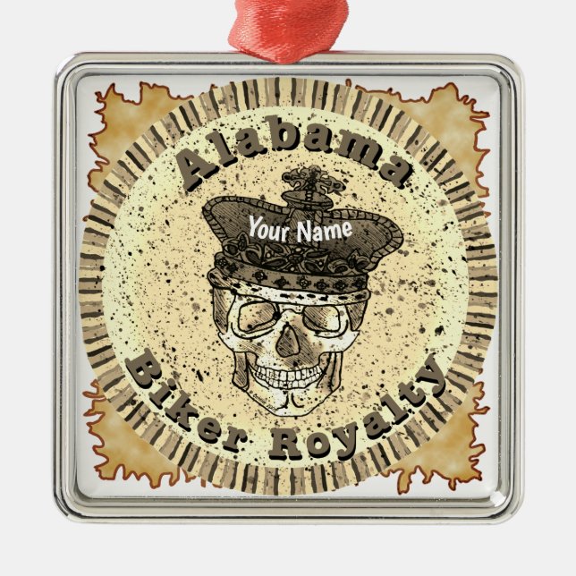 Alabama Biker  Ornament Aus Metall (Vorne)
