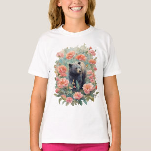Alabama Black Bar Cub Umgeben von Kamelien T-Shirt