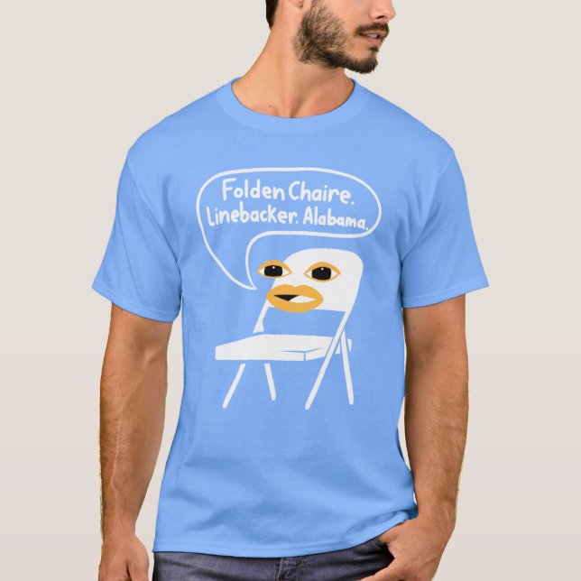Alabama Boat Fight White Folding Chair Linebacker T-Shirt (Vorderseite)